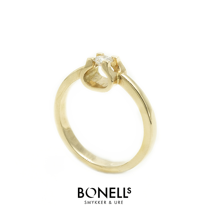 Køb - 14kt guldring med brillant | Bonells