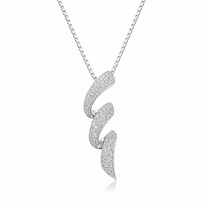 Exclusive by Bonells 14kt hvidguld Twist halskæde - 715567