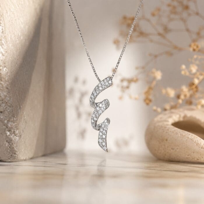 Alternative view of Exclusive by Bonells 14kt hvidguld Twist halskæde - 715567