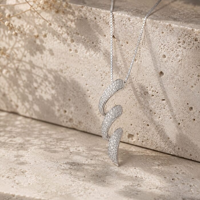 Alternative view of Exclusive by Bonells 14kt hvidguld Twist halskæde - 715567