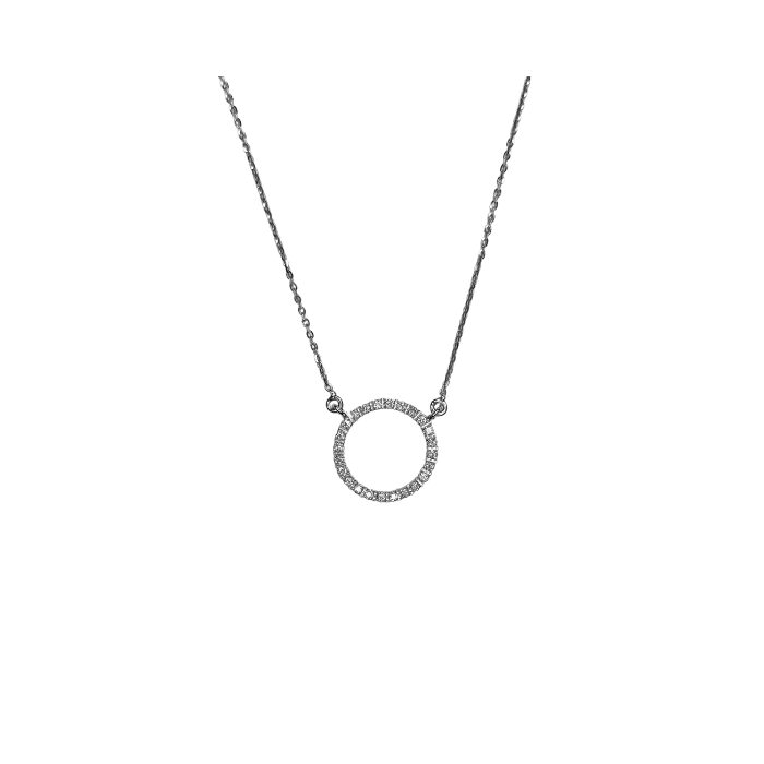 by Bonells 18kt hvidguld Cirkel halskæde - 732479