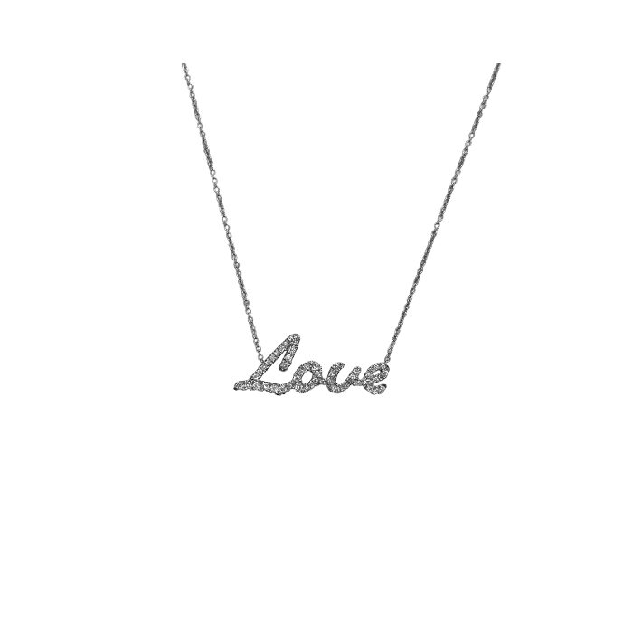 Exclusive by Bonells 14kt hvidguld Love halskæde - 735446