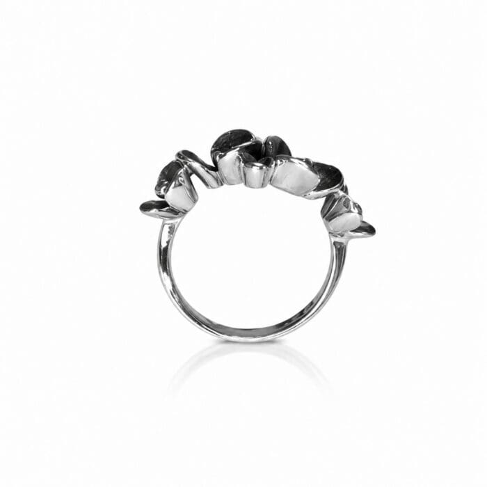 Alternative view of by Bonells sølv Flora Noir ring - 3147