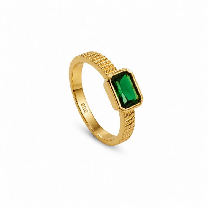 by Bonells forgyldt sølv Square ring - 3178-2