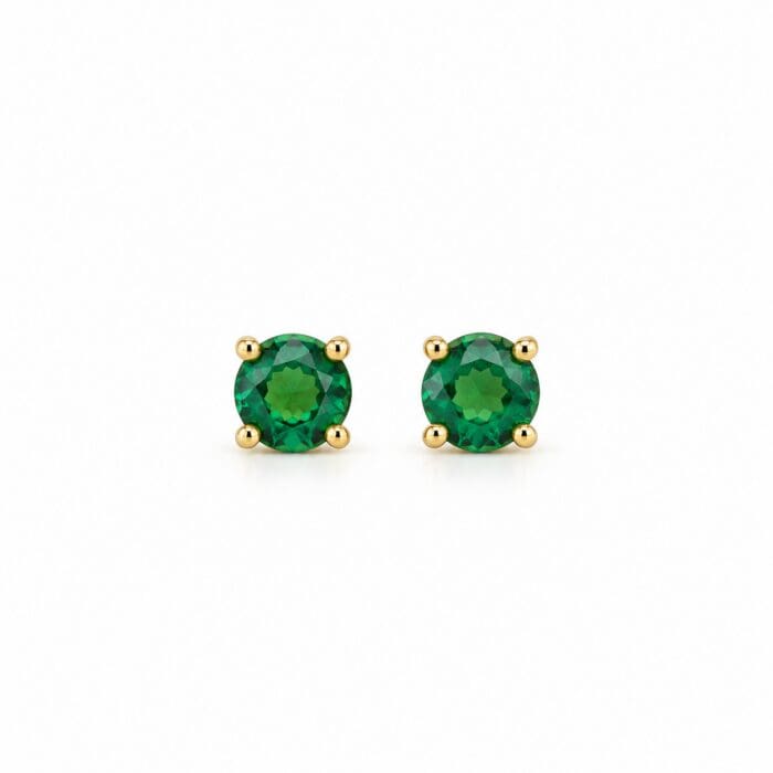 by Bonells 8kt smaragd Solitaire øreringe - 08597163