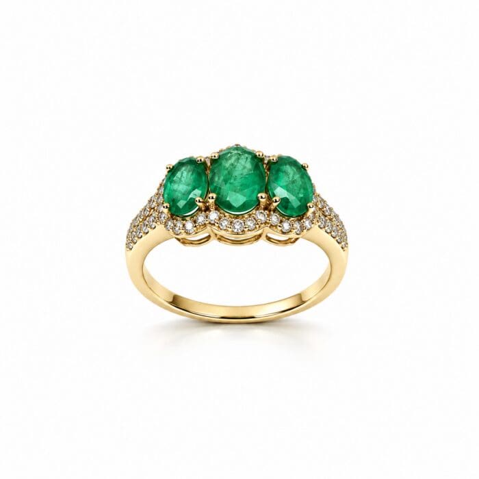Alternative view of Exclusive by Bonells 14kt Smaragd ring - 37560142