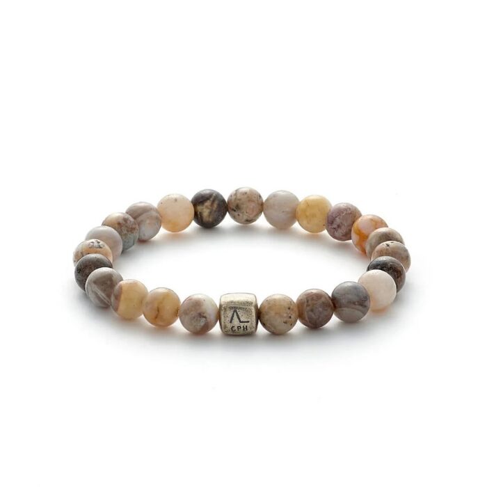 Alexander Lynggaard Bamboo leaf agat 8mm armbånd - C00880