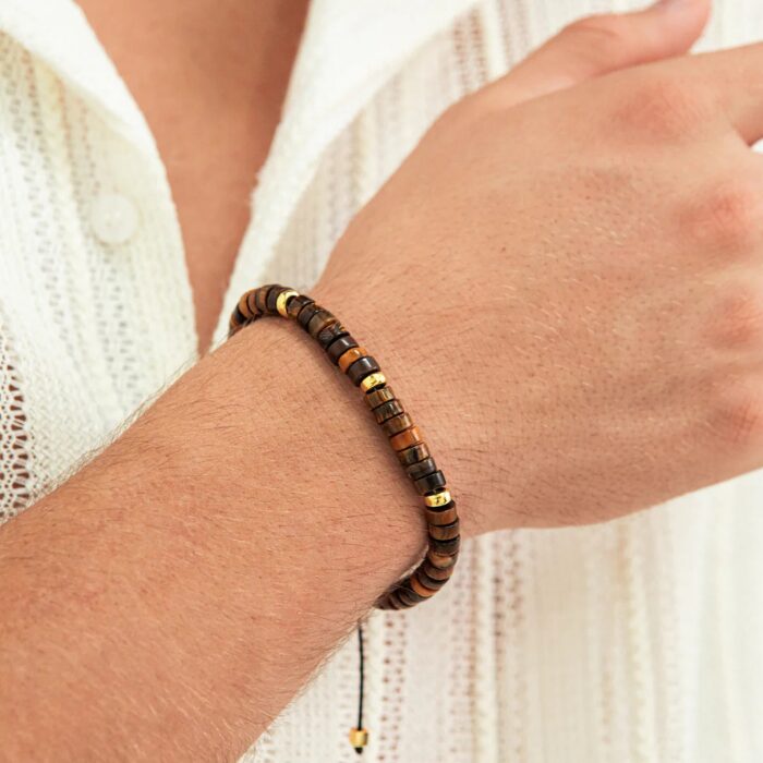 Alternative view of Alexander Lynggaard Tiger Eye Heishi 6mm armbånd - B00202