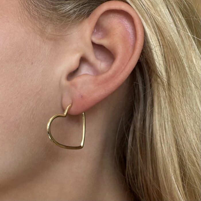 Alternative view of Merle Perle forgyldt sølv Hjerte øreringe - ME-224-GP