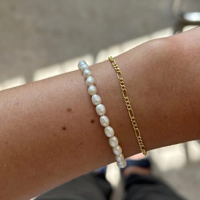 Alternative view of Merle Perle forgyldt sølv Figaro armbånd - MB-506-GP