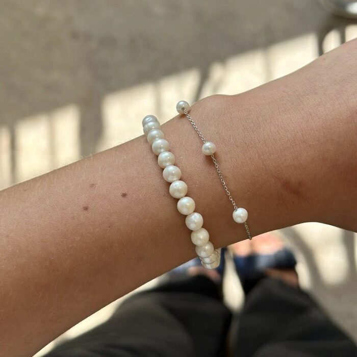 Alternative view of Merle Perle sølv Perle armbånd - MB-504-S