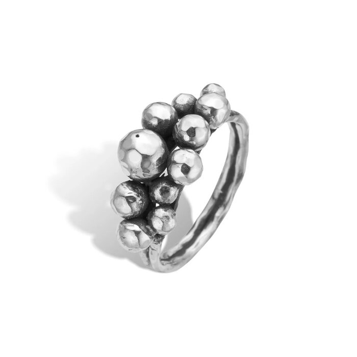 By Birdie Rose Buds Silver Cluster-11 ring - 50110405