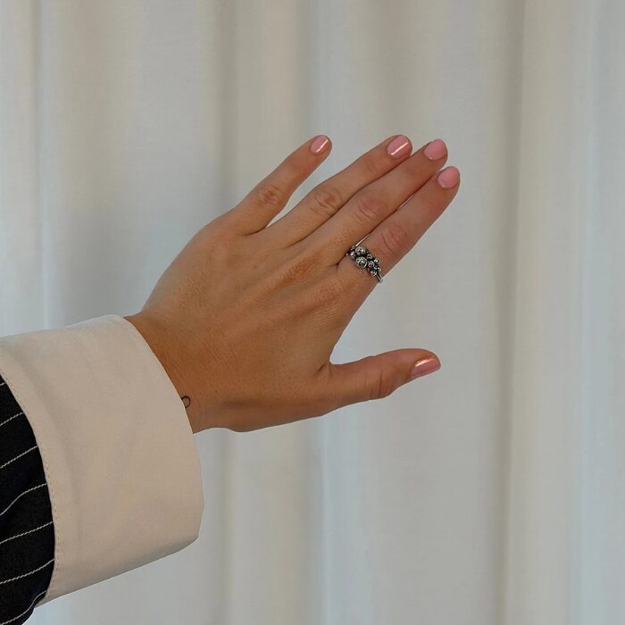 Alternative view of By Birdie Rose Buds Silver Cluster-13 ring - 50110406