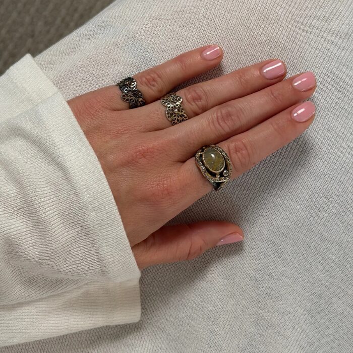 Alternative view of By Birdie Beech Leaves golden mix ring - 50110302