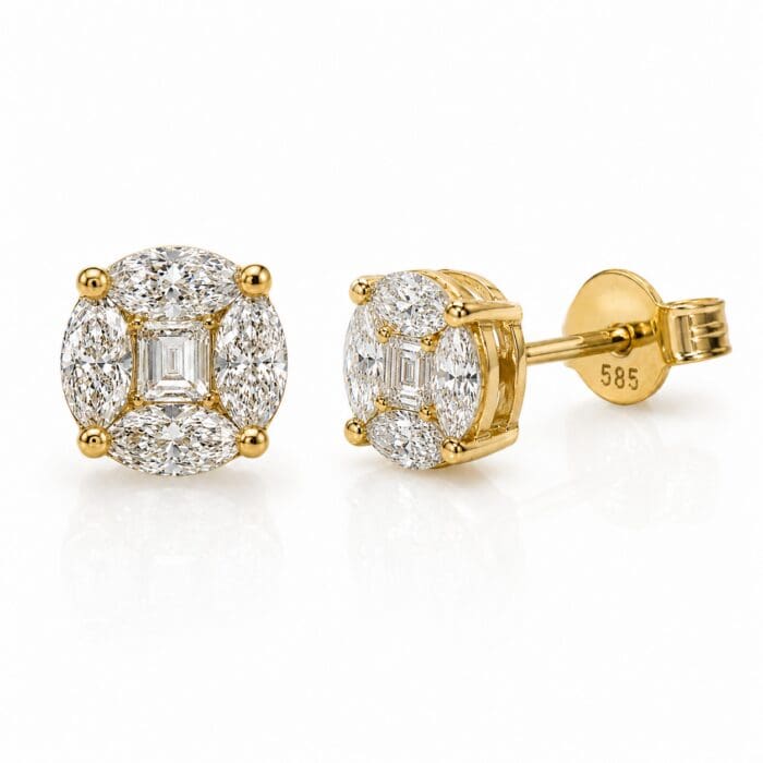 Exclusive by Bonells 14kt Fantasy cut øreringe - 25078493