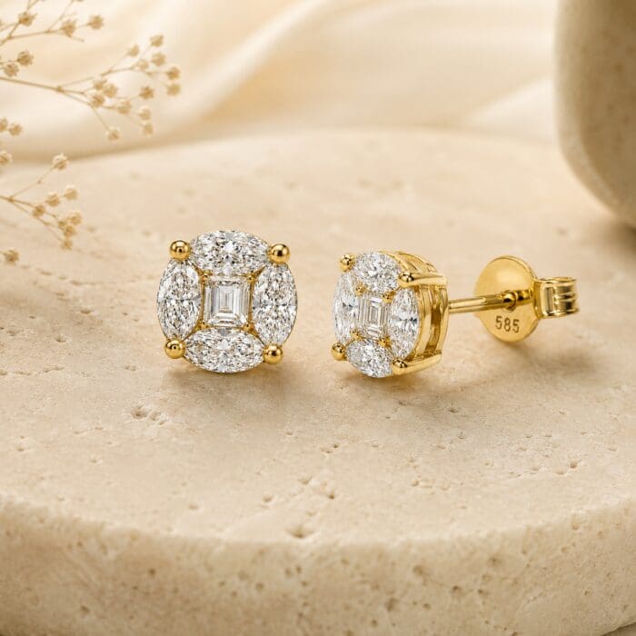 Alternative view of Exclusive by Bonells 14kt Fantasy cut øreringe - 25078493