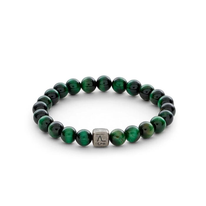 Alexander Lynggaard Grøn Tigerøje 8mm armbånd - C00360