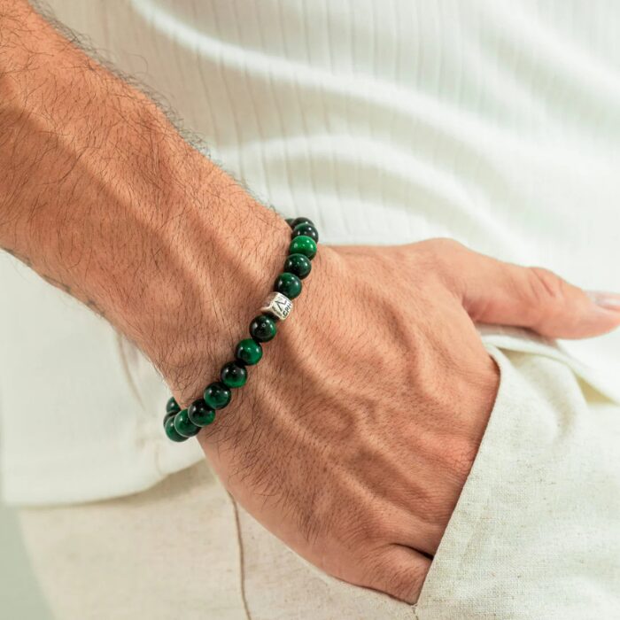 Alternative view of Alexander Lynggaard Grøn Tigerøje 8mm armbånd - C00360