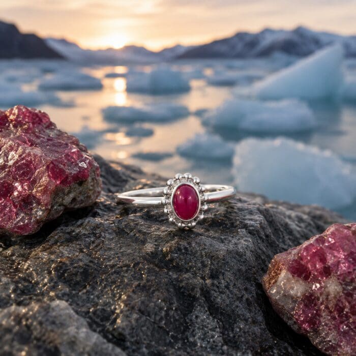 Alternative view of Greenland Rubies ring - 63578
