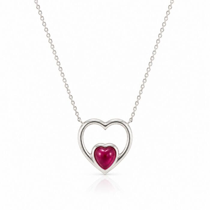 Greenland Rubies Hjerte halskæde - 63592