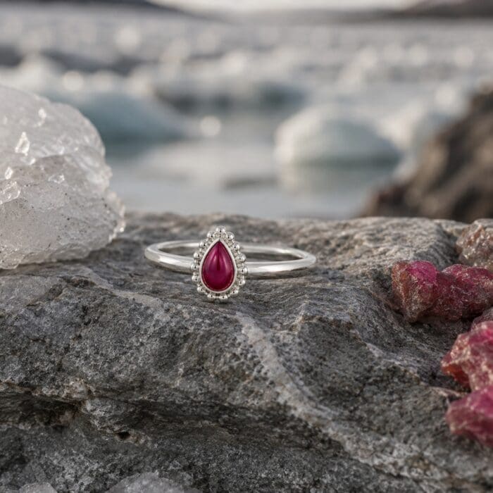 Alternative view of Greenland Rubies ring - 63574