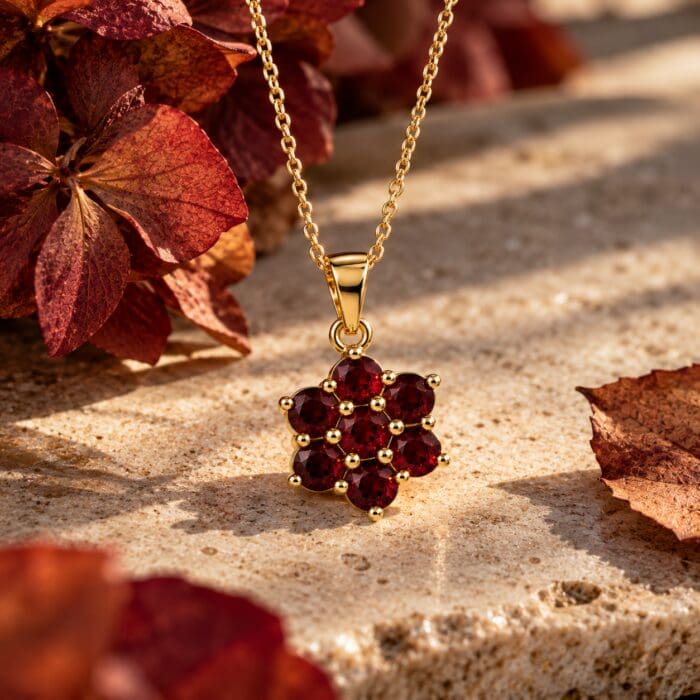 by Bonells 8kt Garnet Blossom vedhæng - 16543736 - Billede 4
