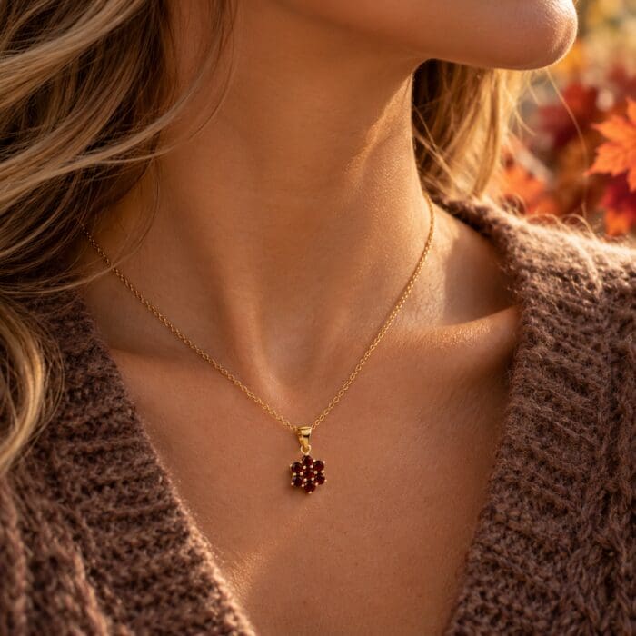 by Bonells 8kt Garnet Blossom vedhæng - 16543736 - Billede 5