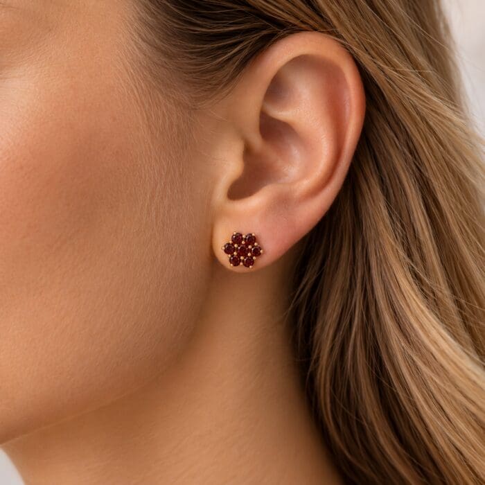 by Bonells 8kt Garnet Blossom øreringe - 79312903 - Billede 3