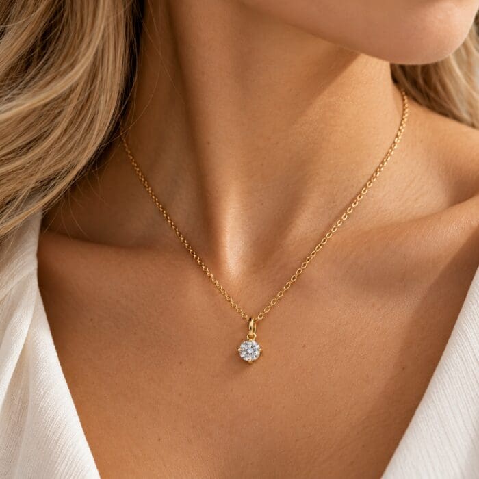 by Bonells 8kt 5,5mm Solitaire vedhæng - 82848364 - Billede 5
